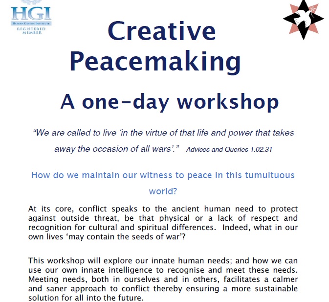 Creative Peacemaking Workshop