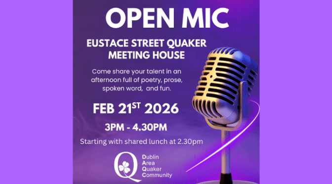 Open Mic Event at Eustace Street Meeting House (21 Feb)